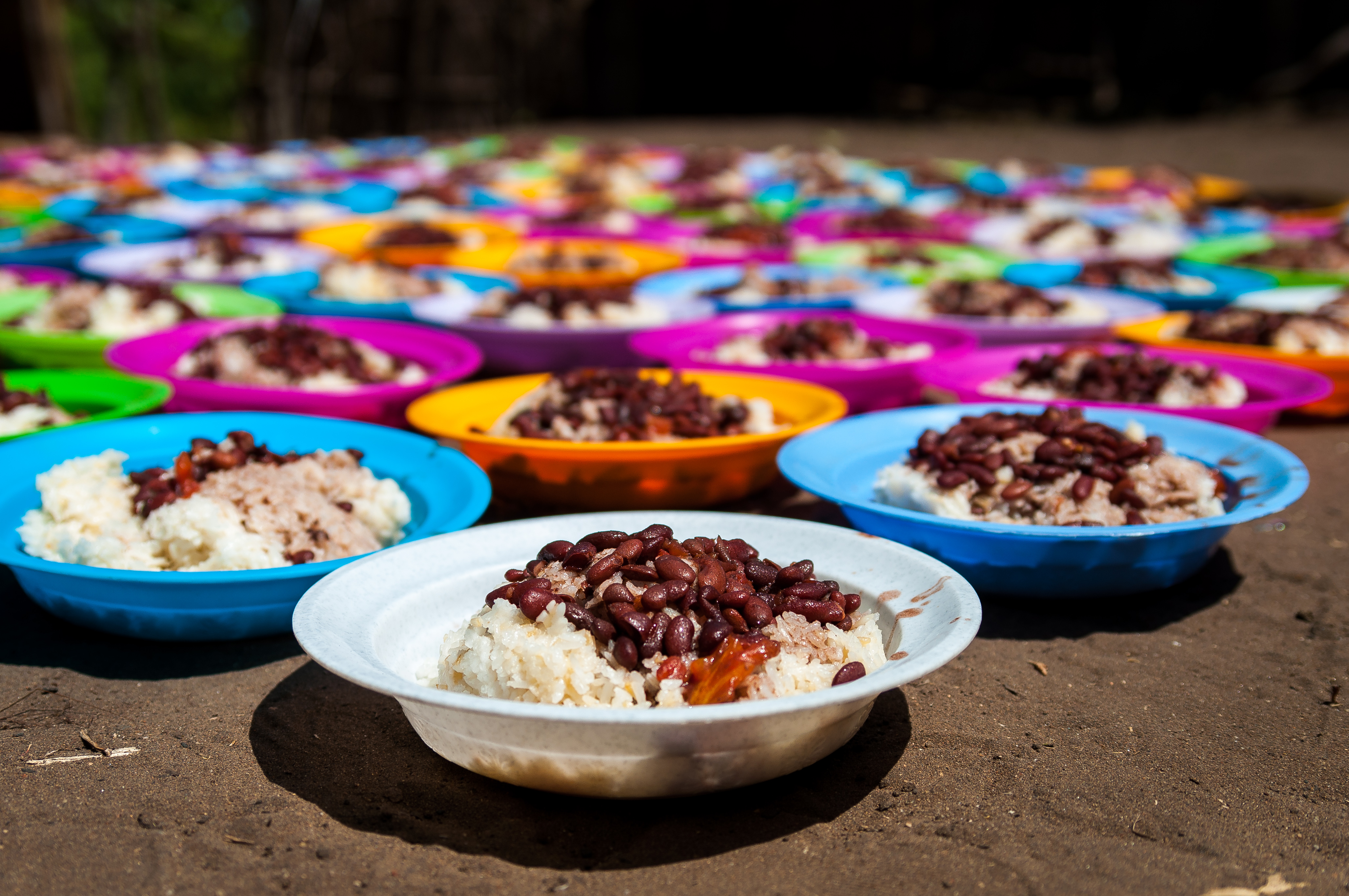 During the last day of the exam each student received a heaping plate of rice and beans.