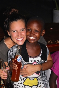 Molli and Francisca enjoying a soda