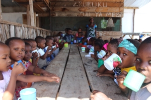 Nearly fifty students enjoy the nursery's meal daily 